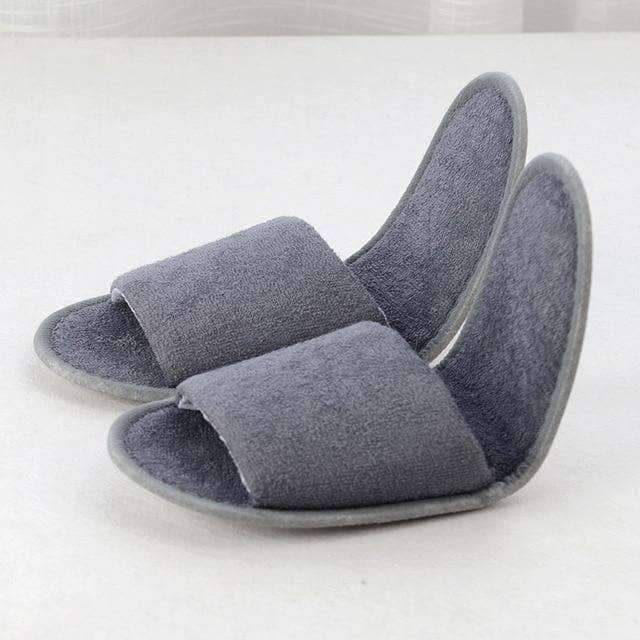 1 pair Foldable Home Hotel Breathable  Slippers SPA Travel Salon Wear With Storage Cotton Cloth Travel Accessories - foodandtravelers