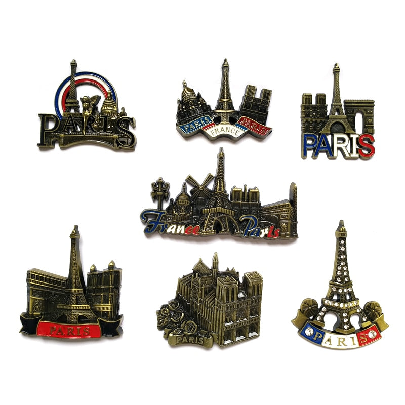 3D Paris Tower Fridge Magnet French Famous Building Model Refrigerator Magnets Souvenir Kitchen Magnet Sticker Home Decorations - foodandtravelers