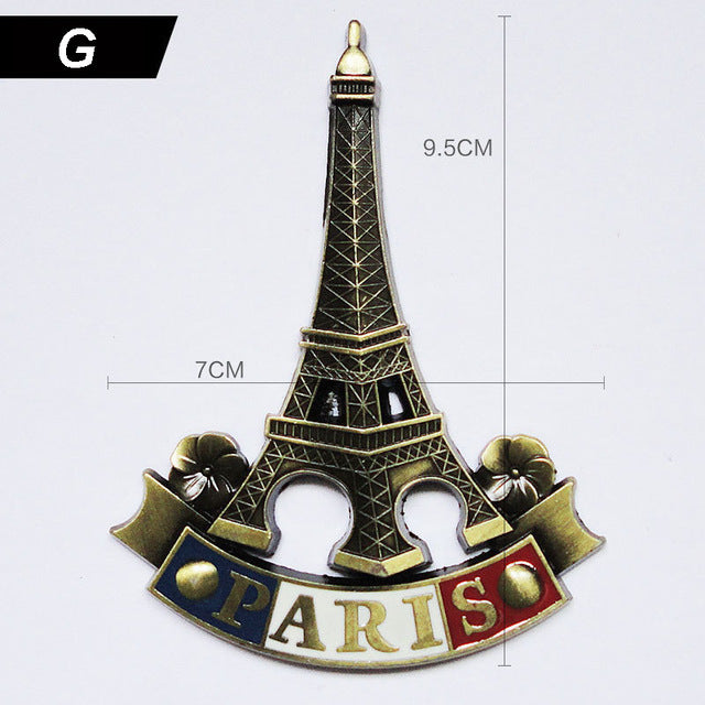 3D Paris Tower Fridge Magnet French Famous Building Model Refrigerator Magnets Souvenir Kitchen Magnet Sticker Home Decorations - foodandtravelers