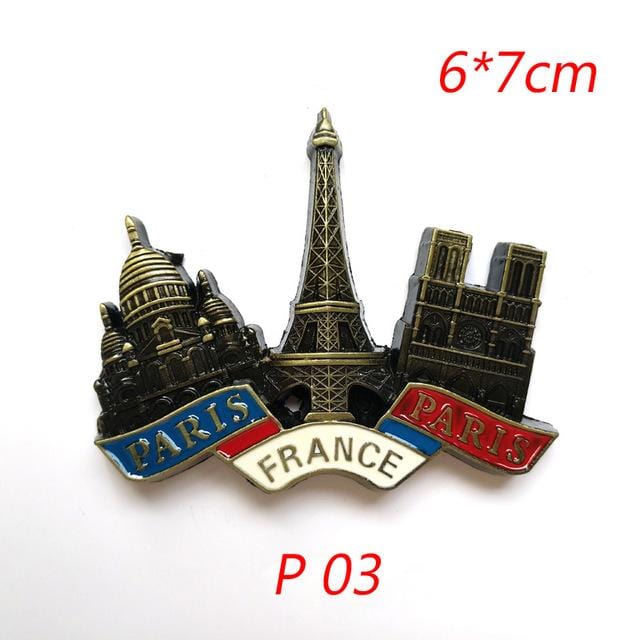 3D Paris Tower Fridge Magnet French Famous Building Model Refrigerator Magnets Souvenir Kitchen Magnet Sticker Home Decorations - foodandtravelers