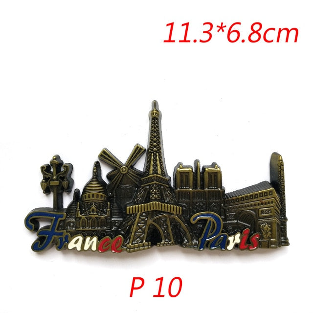 3D Paris Tower Fridge Magnet French Famous Building Model Refrigerator Magnets Souvenir Kitchen Magnet Sticker Home Decorations - foodandtravelers