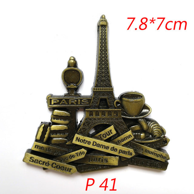 3D Paris Tower Fridge Magnet French Famous Building Model Refrigerator Magnets Souvenir Kitchen Magnet Sticker Home Decorations - foodandtravelers