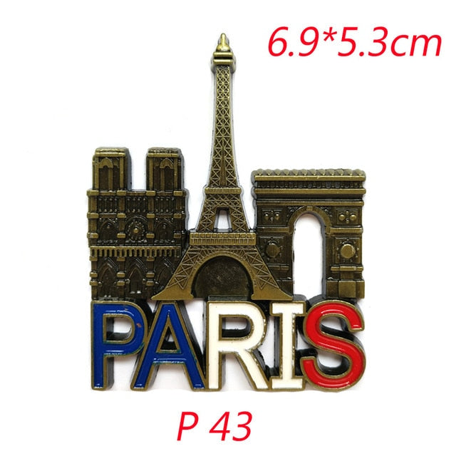 3D Paris Tower Fridge Magnet French Famous Building Model Refrigerator Magnets Souvenir Kitchen Magnet Sticker Home Decorations - foodandtravelers