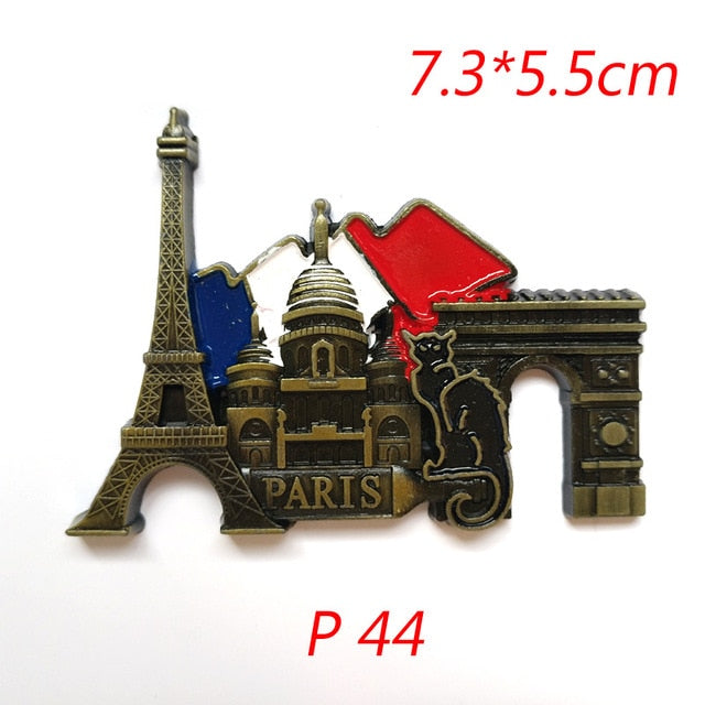 3D Paris Tower Fridge Magnet French Famous Building Model Refrigerator Magnets Souvenir Kitchen Magnet Sticker Home Decorations - foodandtravelers