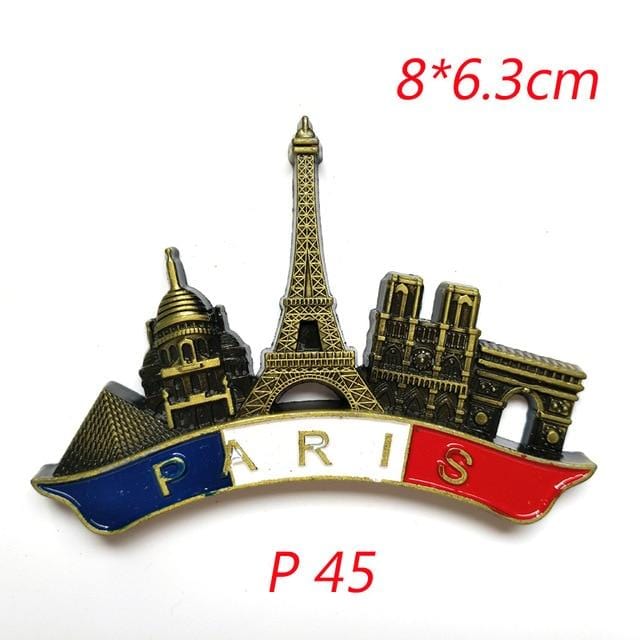 3D Paris Tower Fridge Magnet French Famous Building Model Refrigerator Magnets Souvenir Kitchen Magnet Sticker Home Decorations - foodandtravelers