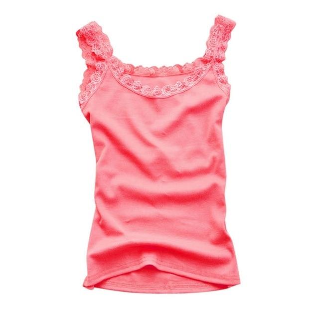 2019 Women Girl Summer Sexy Lace Tank Tops Sleeveless Bodycon Temperament T-shirt Vest Fashion Camisole Top - foodandtravelers