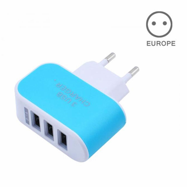 EU/US Plug Charger Station 3 Port USB Charge Charger Travel AC Power Chargers Adapter For Travel Accessories - foodandtravelers