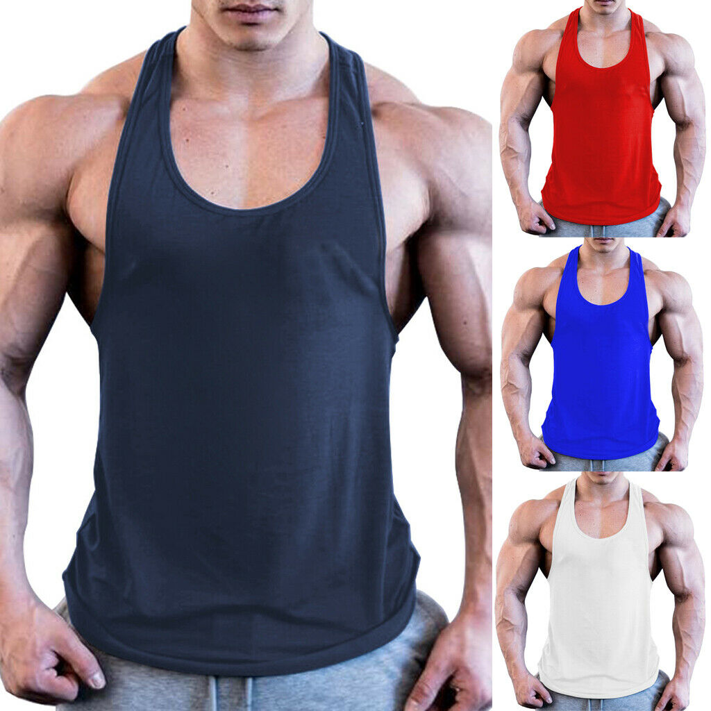 Gym Men Muscle Sleeveless Shirt Tank Top Bodybuilding Sport Fitness Workout Vest - foodandtravelers