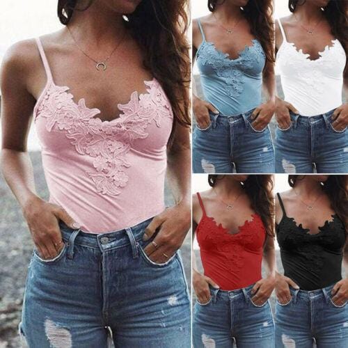 Womens Summer Spaghetti Strap Vest Tank Tops Woman Sleeveless Cami Strappy Slim Fit Tank Top Female Solid Color Streetwear