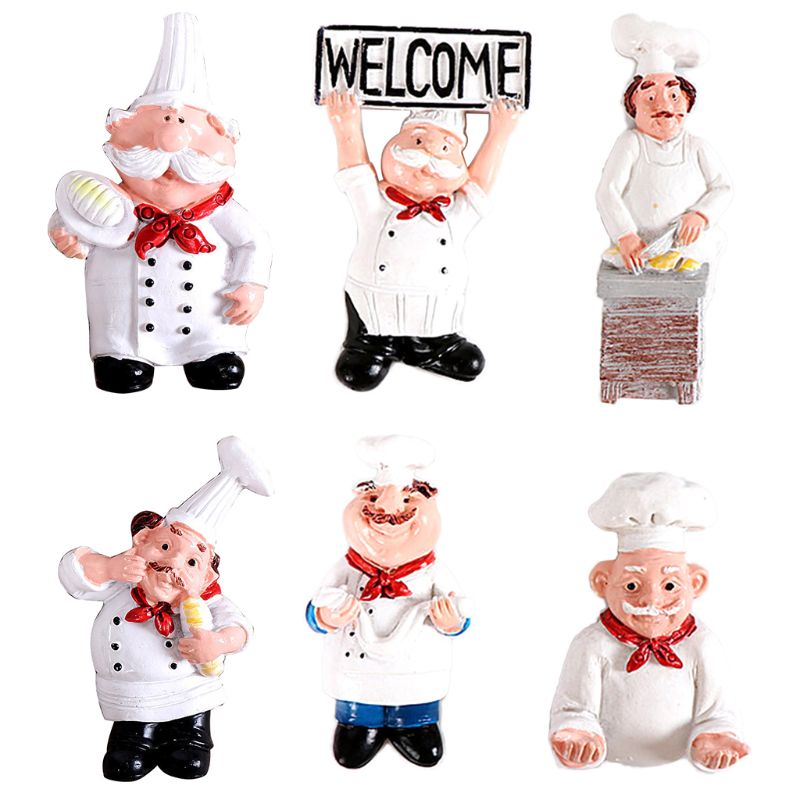 3D Resin Chef Cook Bread Refrigerator Magnet Fridge Home Kitchen Decoration Accessories Travel Souvenir Gift - foodandtravelers