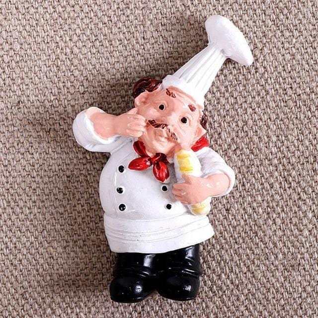 3D Resin Chef Cook Bread Refrigerator Magnet Fridge Home Kitchen Decoration Accessories Travel Souvenir Gift - foodandtravelers