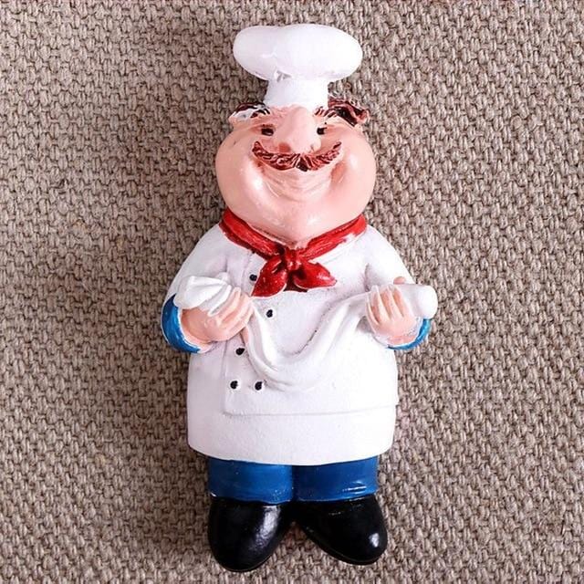 3D Resin Chef Cook Bread Refrigerator Magnet Fridge Home Kitchen Decoration Accessories Travel Souvenir Gift - foodandtravelers