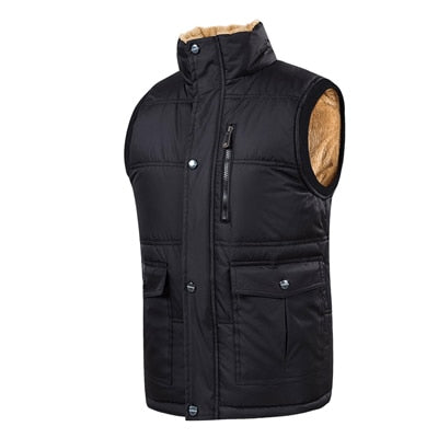 DIMUSI Autumn Winter Men Vest Male Cotton Thick Warm Waistcoat Fleece Thermal Soft Vests Mens Windproof Sleeveless Jacket 7XL - foodandtravelers